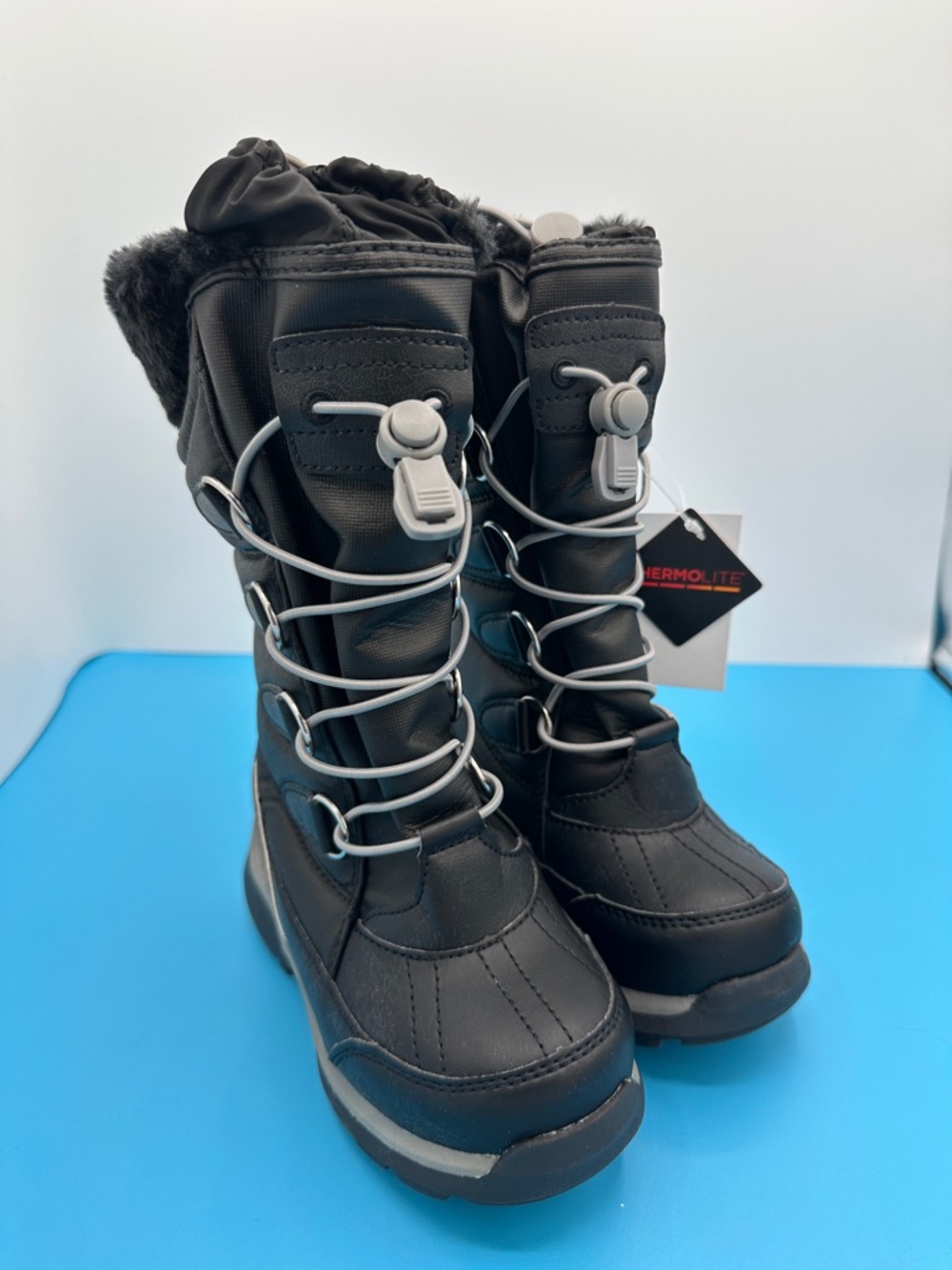 NEW! Lands' End Black Kids' Winter Boots Toddler size 9